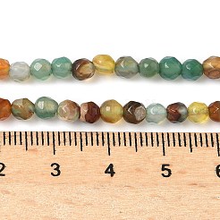 天然石瑪瑙ビーズ連売り  多面カット  ラウンド  染め＆加熱  ミックスカラー  4mm  穴：0.8mm  約88~94個/連  14.5インチ&nbsp;G-H302-A01-11