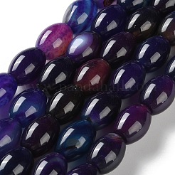 天然瑪瑙（染色・加熱）ビーズ連売り  バレル  インディゴ  16~16.5x11.5~12mm  穴：1mm  約25個/連  15.83''（40.2センチメートル）&nbsp;G-M446-D01-01C