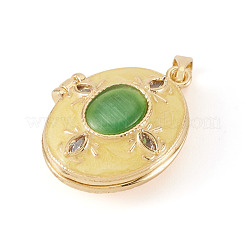 1Pc Brass Enamel Locket Pendants&nbsp;FIND-TA0010-71D