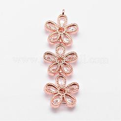 Brass Micro Pave Cubic Zirconia Links&nbsp;ZIRC-A003-02