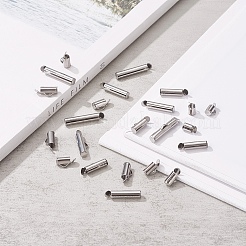 90Pcs 6 Style 304 Stainless Steel Slide On End Clasp Tubes&nbsp;STAS-YW0001-20