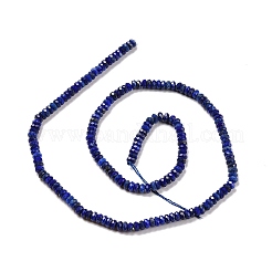 天然石ラピスラズリビーズ連売り  多面カット  ロンデル  4x2mm  穴：0.7mm  約157個/連  15.55インチ（39.5cm）&nbsp;G-H278-02C