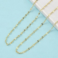 3MM Brass Dapped Chain Necklaces&nbsp;NJEW-P339-02B-G