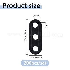 3穴プラスチックテントロープテンショナー200個  オーバル  ブラック  35x12x5mm  穴：5mm&nbsp;FIND-FH0018-27