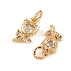 SHEGRACE Brass Micro Pave Clear Cubic Zirconia Charms&nbsp;XGRQ4N675-706G