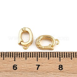 Oval Brass Micro Pave Clear Cubic Zirconia Fold Over Clasps&nbsp;KK-A269-42G