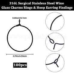 100Pcs Ion Plating(IP) 316L Surgical Stainless Steel Hoop Earring Findings&nbsp;STAS-BBC0008-51