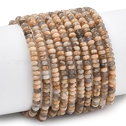 天然長石ビーズ連売り  ロンデル  4~4.5x3mm  穴：0.8mm  約160個/連  14.96''（38センチメートル）&nbsp;G-K343-C53-01