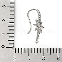 Brass Micro Pave Clear Cubic Zirconia Hoop Earring Findings&nbsp;KK-H521-01P