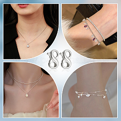 スターリングシルバーのダブルオープニングロブスタークロウクラスプ2個  プラチナ  10x6x3mm&nbsp;STER-BBC0007-76P-01