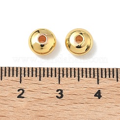 真鍮ビーズ  ロンデル  ラックめっき  カドミウムフリー＆鉛フリー  18KGP本金メッキ  7x4mm  穴：1.6mm&nbsp;KK-I476-30C-G