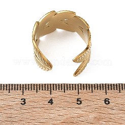 リーフ304ステンレススチール製指輪の部品  カン付き  イオンプレーティング（ip）  ゴールドカラー  14.5mm  穴：1.8mm  19mm&nbsp;SA-CBA45D5-15G
