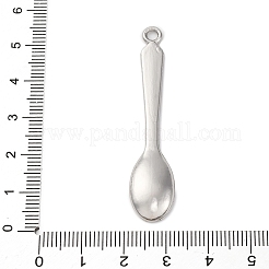 合金ビッグサイズペンダントトップ  鉛フリー＆カドミウムフリー  プラチナ  スプーン  53x11x4mm  穴：2.5mm&nbsp;PALLOY-R162-12P-02