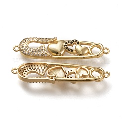 Brass Micro Pave Cubic Zirconia Links Connectors&nbsp;ZIRC-F116-23-G