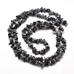オブシディアンチップビーズ連売りをスノーフレーク  5~8x5~8mm  穴：1mm  約31.5インチ&nbsp;G-M205-23