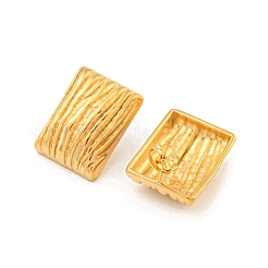 長方形 304 ステンレススチール イヤリング  女性用スタッドピアス  ゴールドカラー  22x16mm&nbsp;EJEW-L290-012G