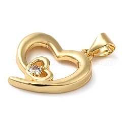 Brass Clear Glass Pendants&nbsp;KK-M099-06G