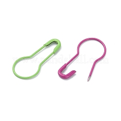 100個のスプレー塗装された鉄のひょうたんピン  編みステッチマーカー  ミックスカラー  21.5x9.5x1.5mm  ピン：0.5mm&nbsp;IFIN-YW0001-60