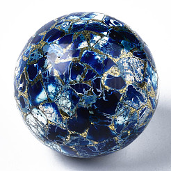Round Ball Brass Line Regalite/Imperial Jasper/Sea Sediment Jasper Model Ornament&nbsp;G-N330-49B