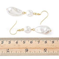 Electroplated 304 Stainless Steel Imitation Pearl Nuggets Dangle Earrings&nbsp;EJEW-Z129-08G