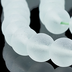 緑のウォーターメロンストーンのガラスビーズ連売り  艶消し  ラウンド  10mm  穴：1.2mm  約36~38個/連  36~37.5cm&nbsp;G-T106-320