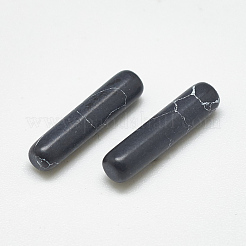 合成ターコイズカボション  染め  コラム  ブラック  13x3mm&nbsp;TURQ-S290-04
