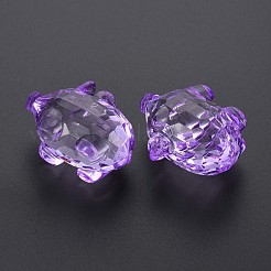 透明なアクリルパーツ  多面カット  豚  ミックスカラー  27x38x22.5mm  穴：1.8mm  約43個/500g&nbsp;MACR-S373-77-B