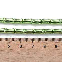 電気メッキガラスビーズセット  竹  ライム  8x4.5mm  穴：0.8mm  約50個/連  15.75''（40センチメートル）&nbsp;EGLA-Q128-13F