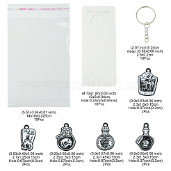 DIY Halloween Theme Alloy Enamel Skull Pendant Keychain Making Kits&nbsp;DIY-FS0007-14