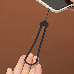 女性用ハートシリコン携帯ストラップ1個  電話の装飾チャーム  ブラック  187x26.5x6mm&nbsp;AJEW-LP0006-20