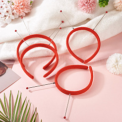 布製とプラスチック製のヘアバンド  女性の女の子のためのヘアアクセサリー  クリムゾン  210x120x14mm  内径：105mm&nbsp;OHAR-TAC0020-01E
