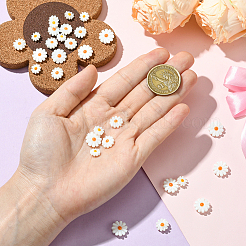 30個3スタイルの天然淡水シェルビーズ  花  黄色のエナメル  ホワイト  8~12x4~4.5mm  穴：0.8~0.9mm  10個/スタイル&nbsp;SHEL-SC0001-91