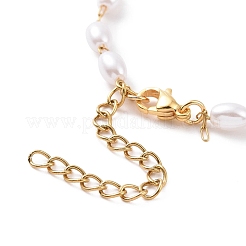 PVD Vacuum Plating 304 Stainless Steel Beaded Necklaces&nbsp;NJEW-E064-05G