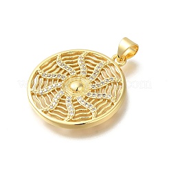 Rack Plating Brass Micro Pave Cubic Zirconia Pendants&nbsp;KK-Z086-62G-02