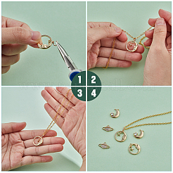 6Pcs 3 Styles Brass Micro Pave Clear Cubic Zirconia Pendants&nbsp;KK-BBC0001-50