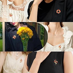 5Pcs 5 Styles Alloy Rhinestone Brooch&nbsp;JEWB-CJ0001-09