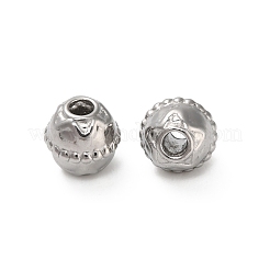 304ステンレススチールビーズ  ラウンド  ステンレス鋼色  5x5mm  穴：1.2mm&nbsp;STAS-D204-13P