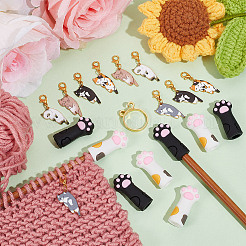 DIY Cat & Paw Print Knitting Tool Sets&nbsp;HJEW-NB00096