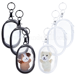 4Pcs 2 Colors Oval Transparent PVC Mini Cable Organizer Zipper Bags&nbsp;AJEW-PH0012-02