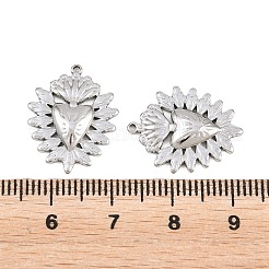 304ステンレスペンダント  神聖な心のチャーム  ステンレス鋼色  19.5x15.5x2.5mm  穴：0.9mm&nbsp;STAS-L317-07P