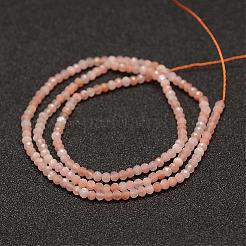 天然石サンストーンビーズ連売り  多面カット  ラウンド  2mm  穴：0.5mm  約178個/連  15.3インチ（39cm）&nbsp;G-K182-2mm-12