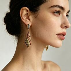 Alloy Rhinestone Teardrop Stud Dangle Earrings for Women&nbsp;WGFF29C-01