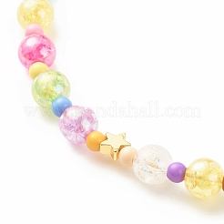 Word love アクリル携帯ストラップ  アクリルと真鍮のビーズとナイロン糸で  ミックスカラー  25cm&nbsp;HJEW-JM00643