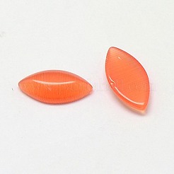 キャッツアイカボション  馬の目  サンゴ  15x7x2.5mm&nbsp;CE-J004-7x15mm-01