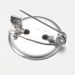 鉄ピンバックブローチパーツ  プラチナカラー  直径約19mm  厚さ6mm&nbsp;LS-E040Y