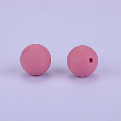 丸いシリコン焦点ビーズ  オールドローズ  15mm  穴：2mm&nbsp;SI-JX0046A-78