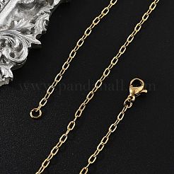 304ステンレススチールアズキチェーンネックレス  カニカン付き  ゴールドカラー  17.7インチ（45cm）  2x0.5mm  リンク：4x2x0.5mm&nbsp;MAK-L015-36A