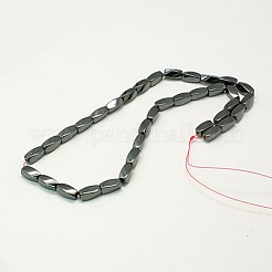 磁気あり合成ヘマタイトビーズ連売り  ツイスト  11x5mm  穴：1mm&nbsp;G-E079-1