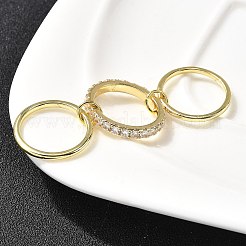 真鍮製マイクロパヴェキュービックジルコニア指輪指輪  積み重ね可能なリング  ラックめっき  長持ちメッキ  カドミウムフリー＆鉛フリー  18KGP本金メッキ  usサイズ7 1/4(17.5mm)&nbsp;RJEW-P166-01A-G