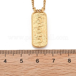 304 Stainless Steel Rectangle Number Pendant Necklaces&nbsp;NJEW-D300-01G-05